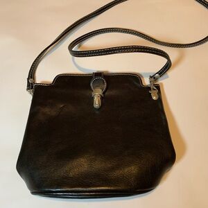 Genuine Leather Made in Italy Cross Body Bag. Clean inside- very minor wear BLK